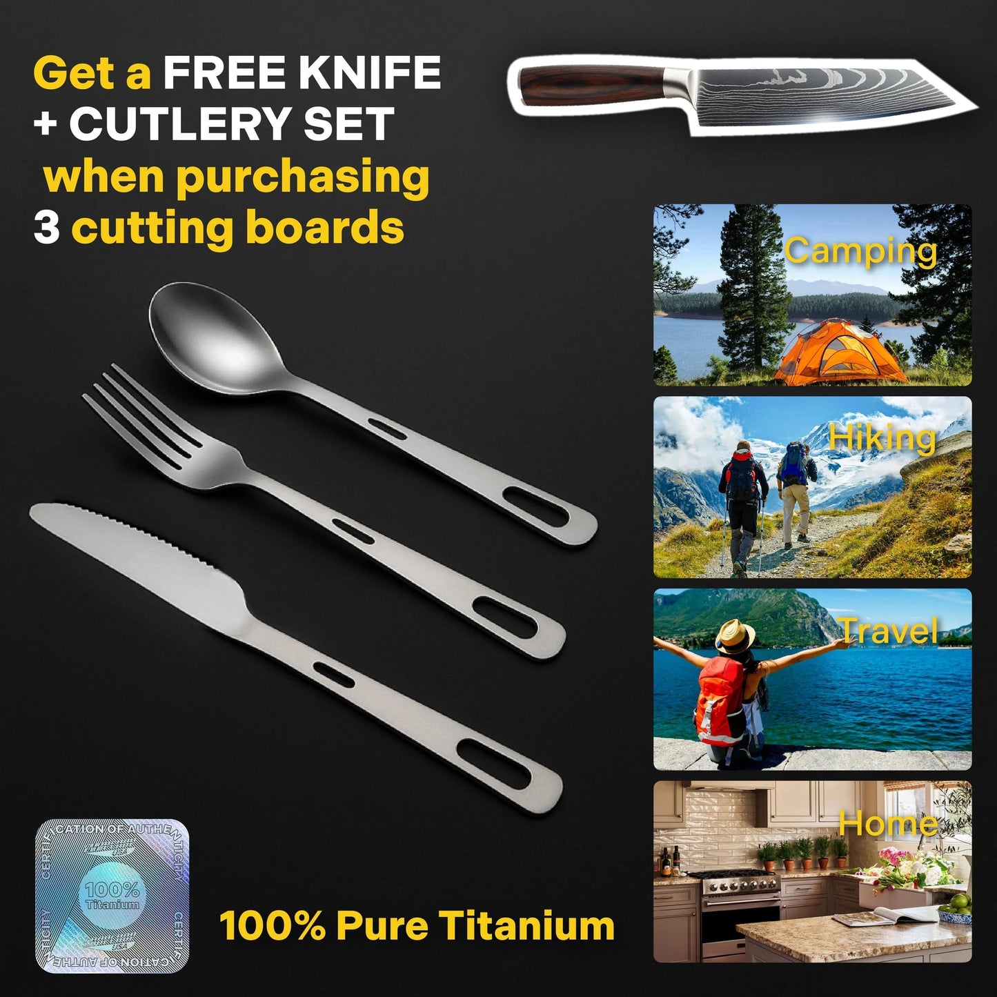 100% Pure Titanium Cutting Board