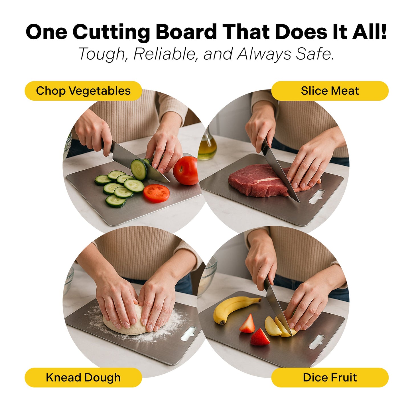 100% Pure Titanium Cutting Board